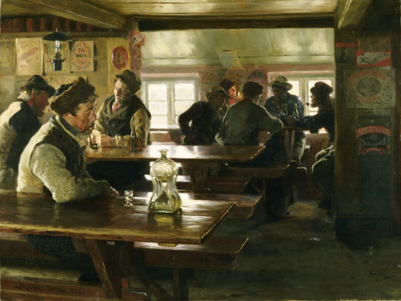 Interior of a Tavern (1886) - Peder Severin Krøyer Tablo