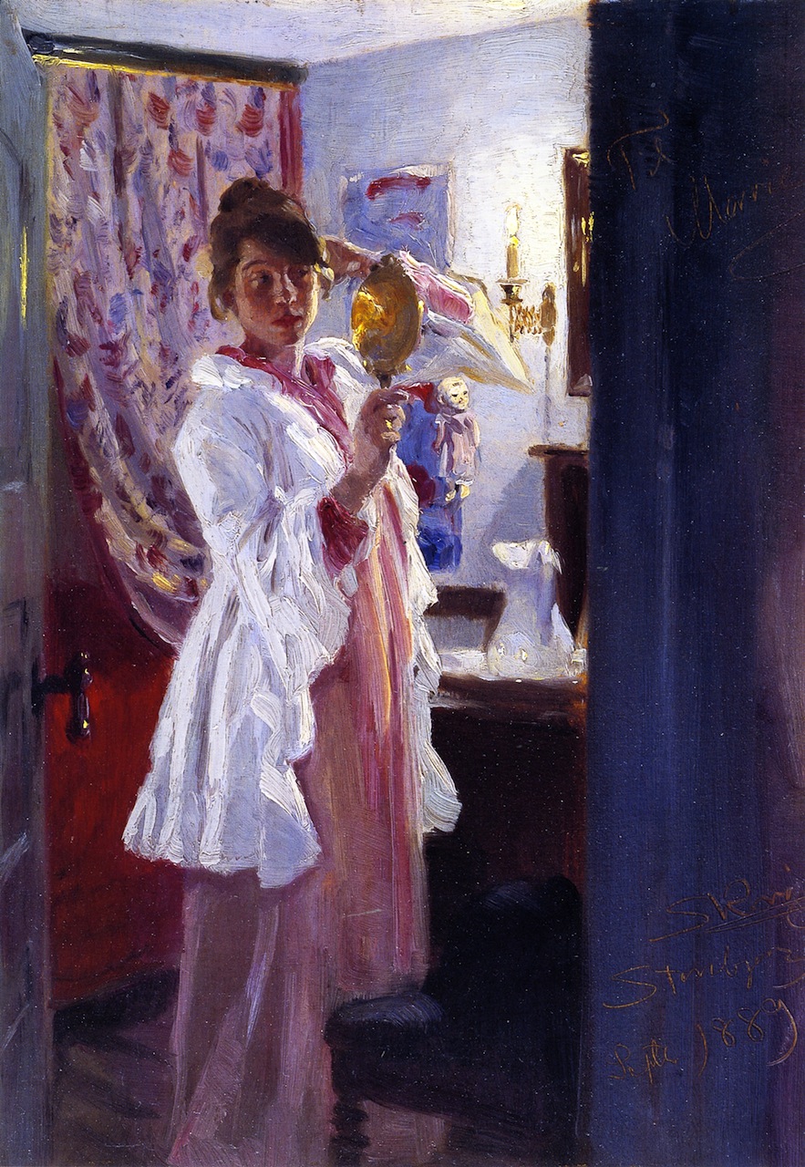 Interior with the Artist's Wife (Marie Krøyer) (1889) - Peder Severin Krøyer Tablo