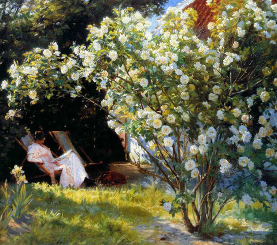 Marie in the Garden (The Roses) - Peder Severin Krøyer Tablo