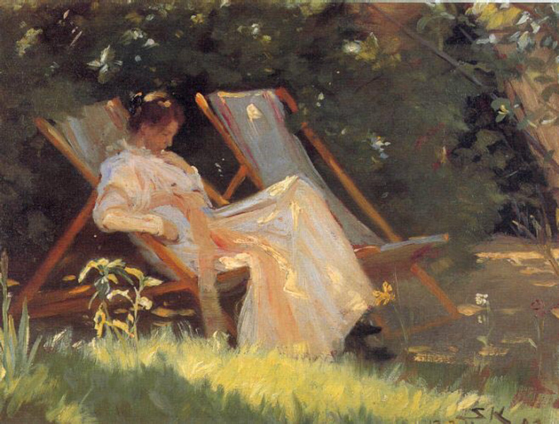 Marie in the Garden (1893) - Peder Severin Krøyer Tablo