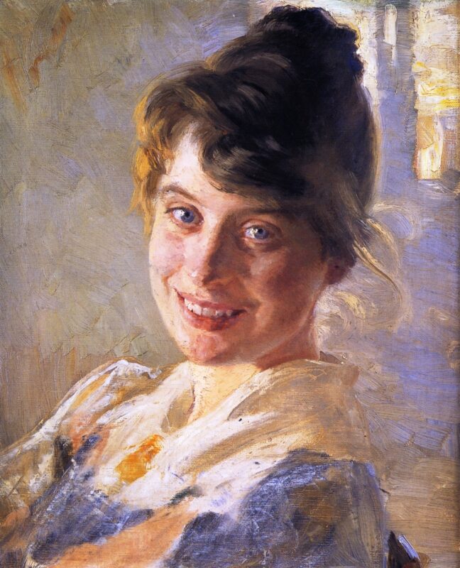 Portrait of the Artist's Wife, Marie (1889) - Peder Severin Krøyer Tablo
