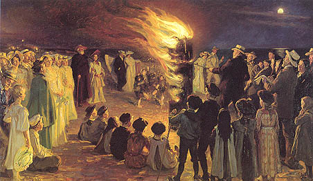St John's Eve Bonfire on Skagen's Beach (1906) - Peder Severin Krøyer Tablo