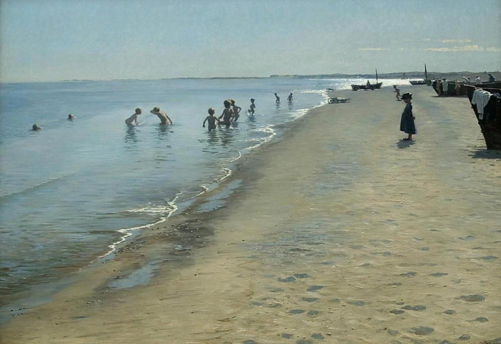 Summer Day on Skagen's Southern Beach (1884) - Peder Severin Krøyer Tablo