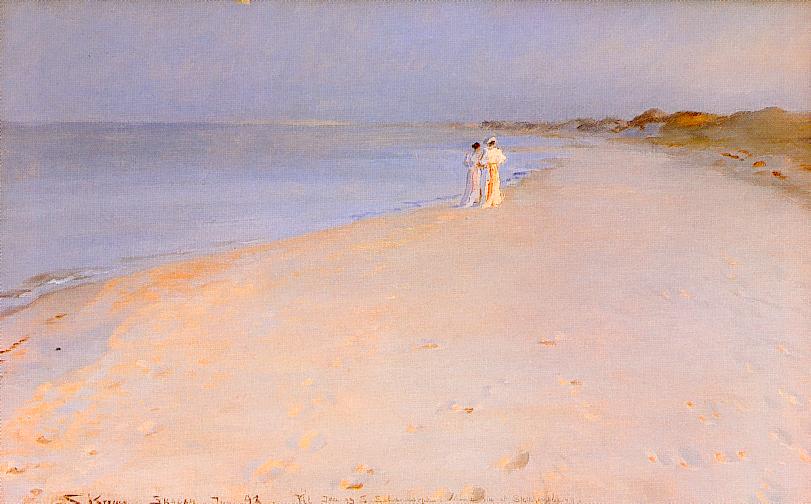 Summer Evening on the Beach (1893) - Peder Severin Krøyer Tablo