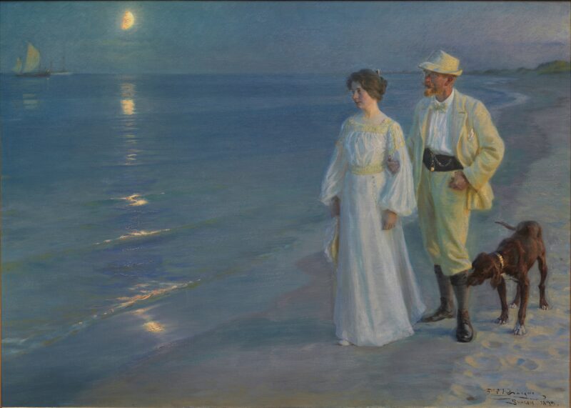 Summer evening on Skagen's beach (1899) - Peder Severin Krøyer Tablo
