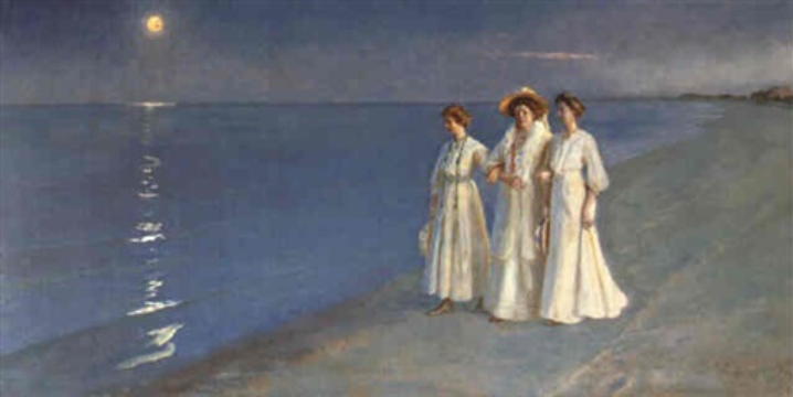 Walk on Skagen Strand (1909) - Peder Severin Krøyer Tablo