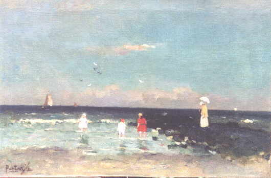 At the beach - Périclès Pantazis Tablo