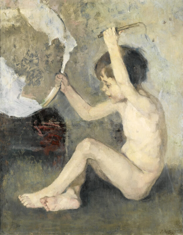 Child with crown - Périclès Pantazis Tablo