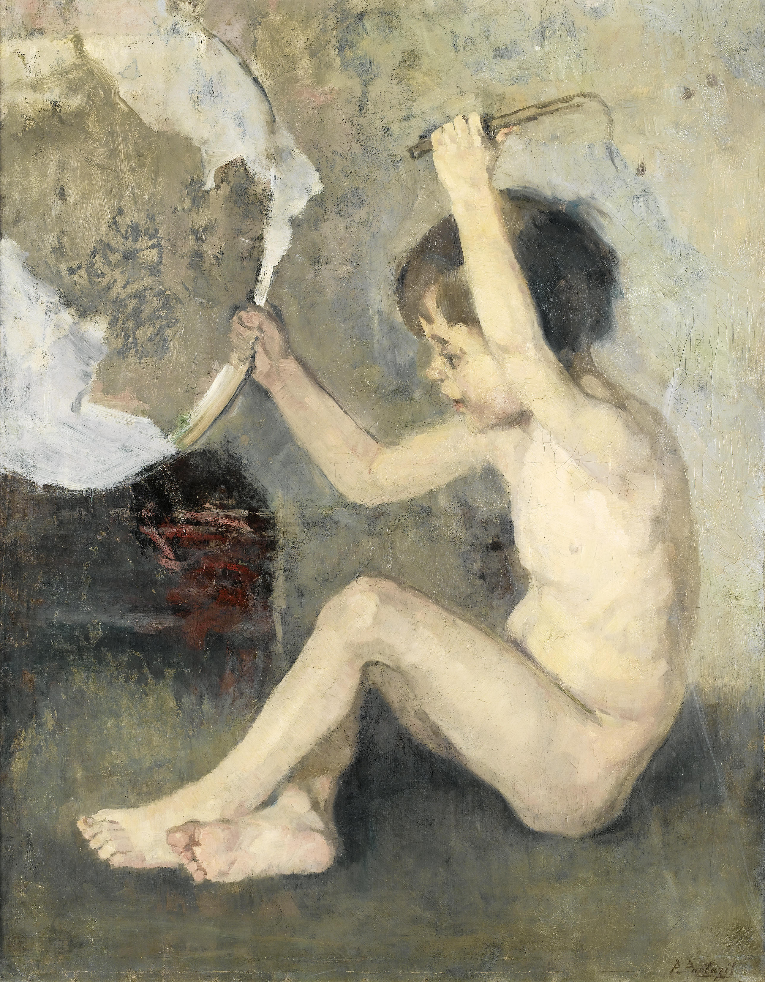 Child with crown - Périclès Pantazis Tablo