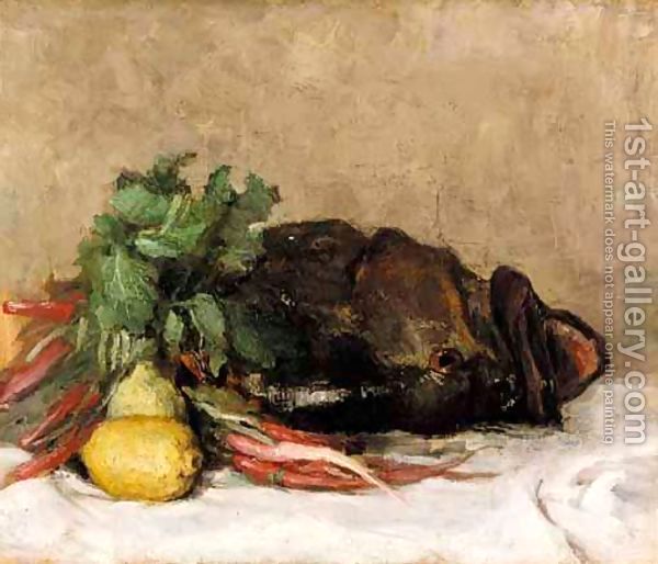 Still Life With Fish And Vegetables - Périclès Pantazis Tablo