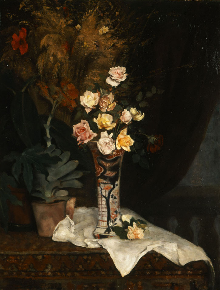 Still life with flowers (1877) - Périclès Pantazis Tablo