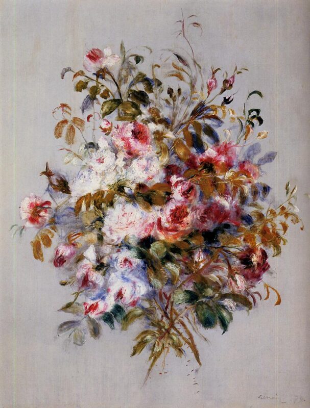A Bouquet of Roses (1879) - Pierre-Auguste Renoir Tablo