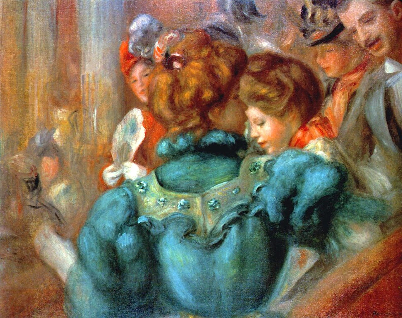 A Box in the Theater des Varietes (1898) - Pierre-Auguste Renoir Tablo