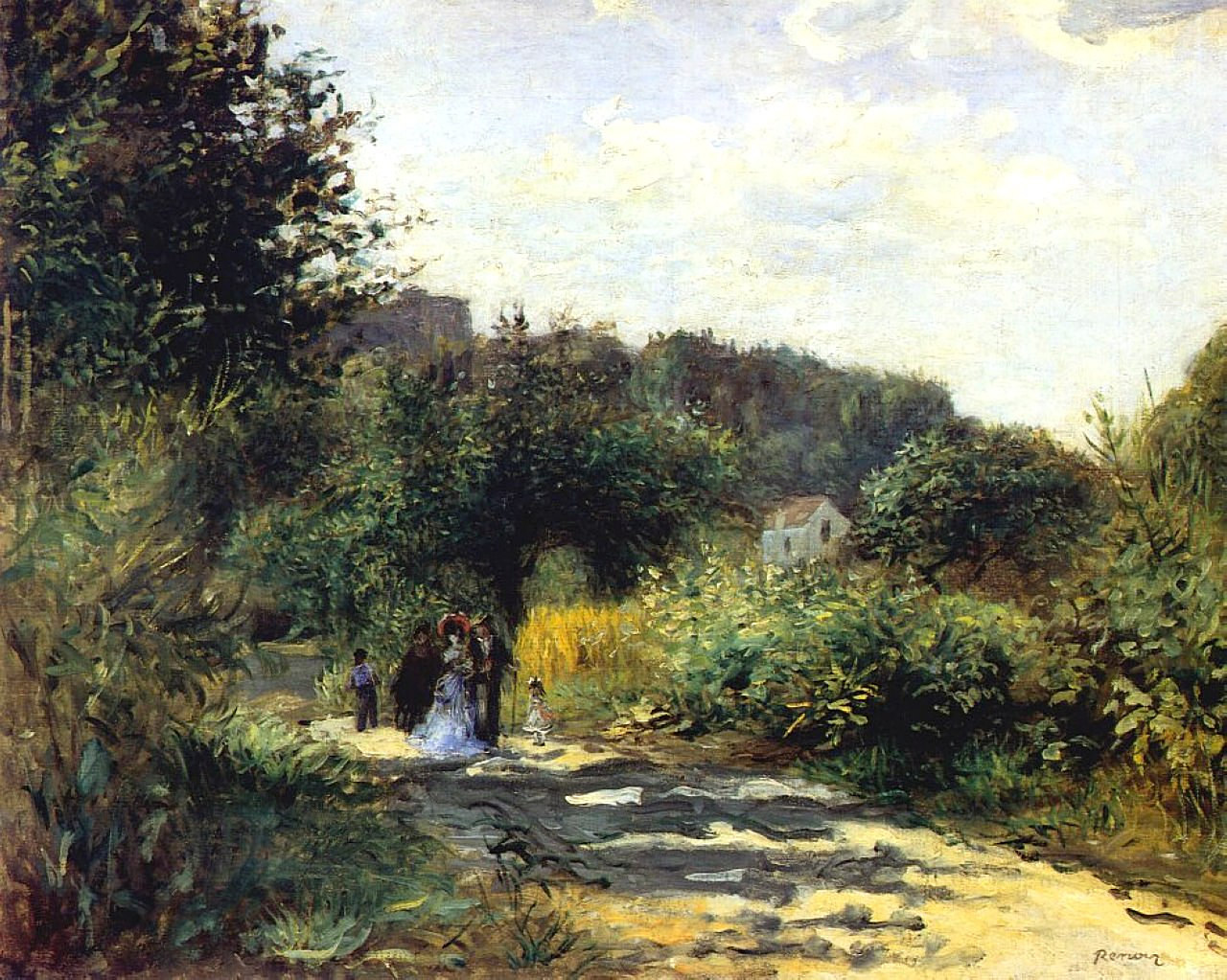 A Road in Louveciennes (1870) – Pierre-Auguste Renoir Tablo