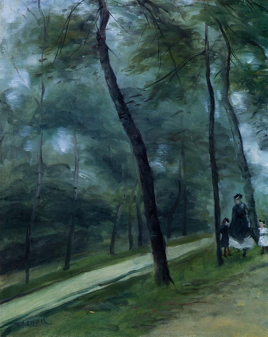A Walk in the Woods (Madame Lecoeur and Her Children) (1870) – Pierre-Auguste Renoir Tablo