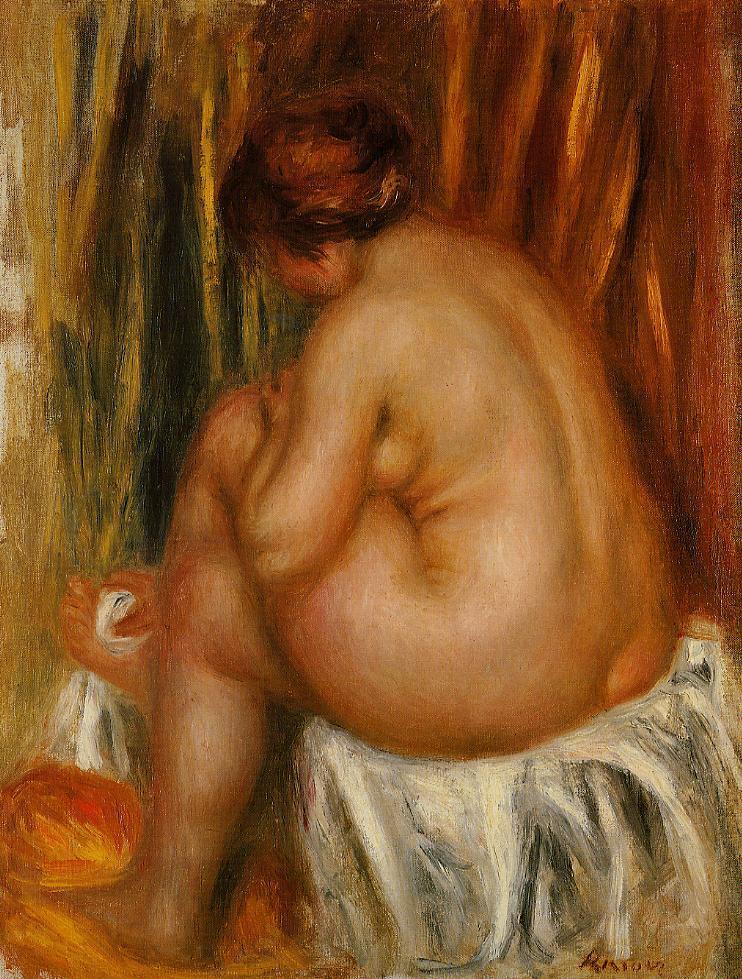 After Bathing (nude study) (1910) – Pierre-Auguste Renoir Tablo