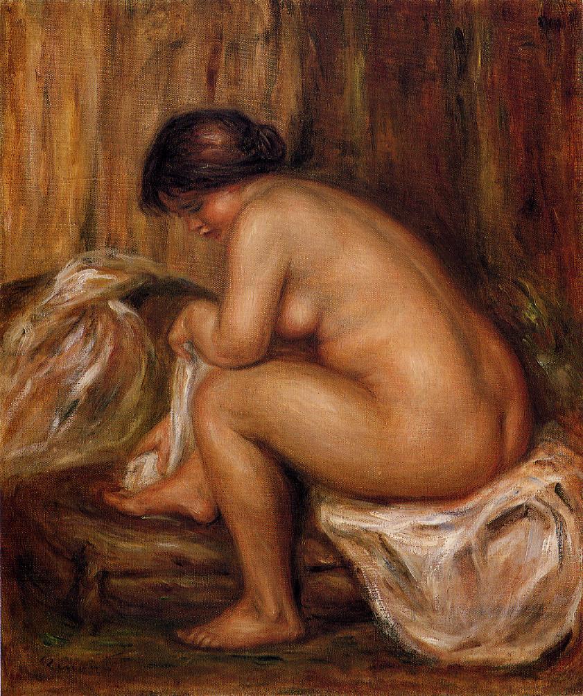 After Bathing (1900) - Pierre-Auguste Renoir Tablo
