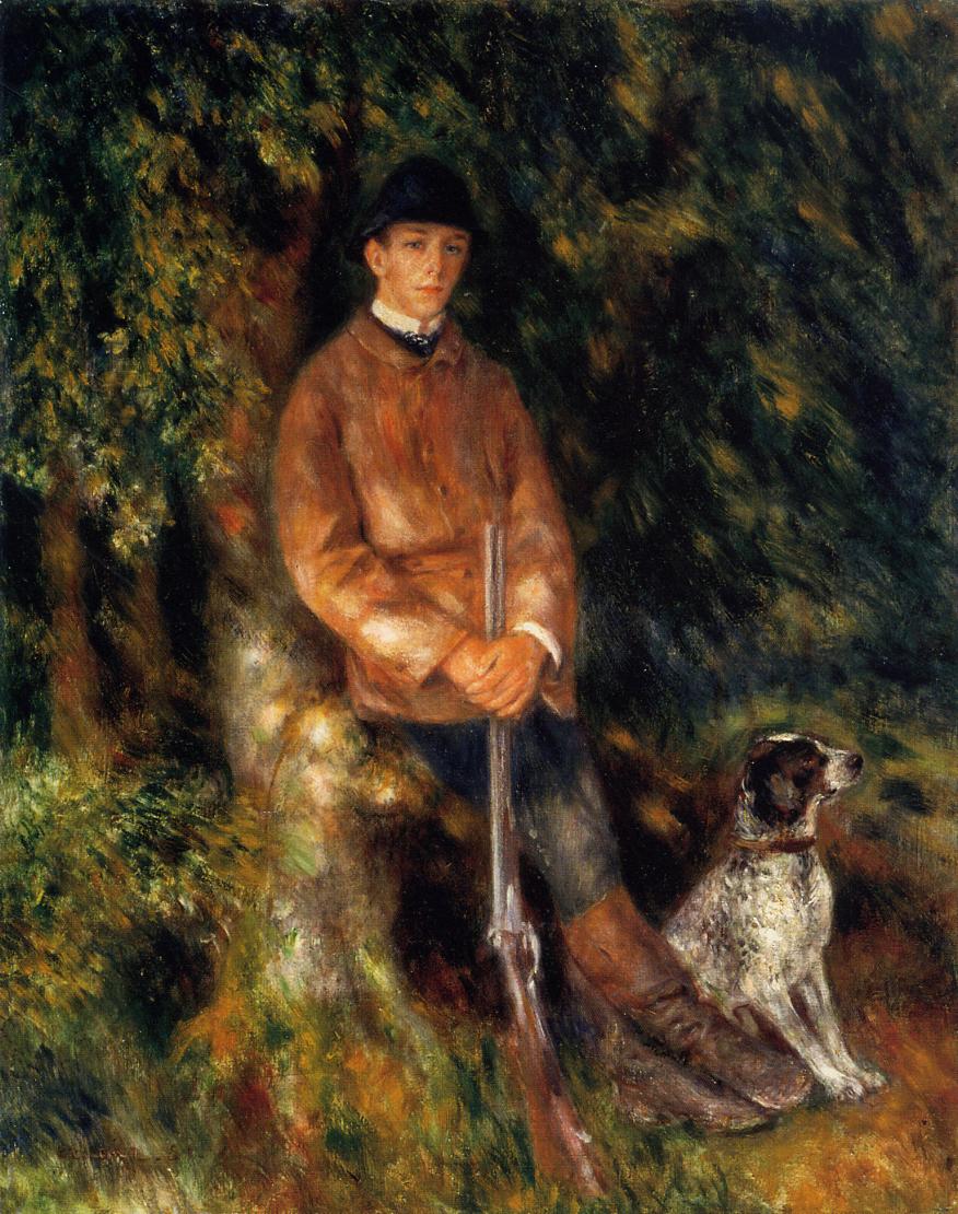 Alfred Berard and His Dog (1881) - Pierre-Auguste Renoir Tablo