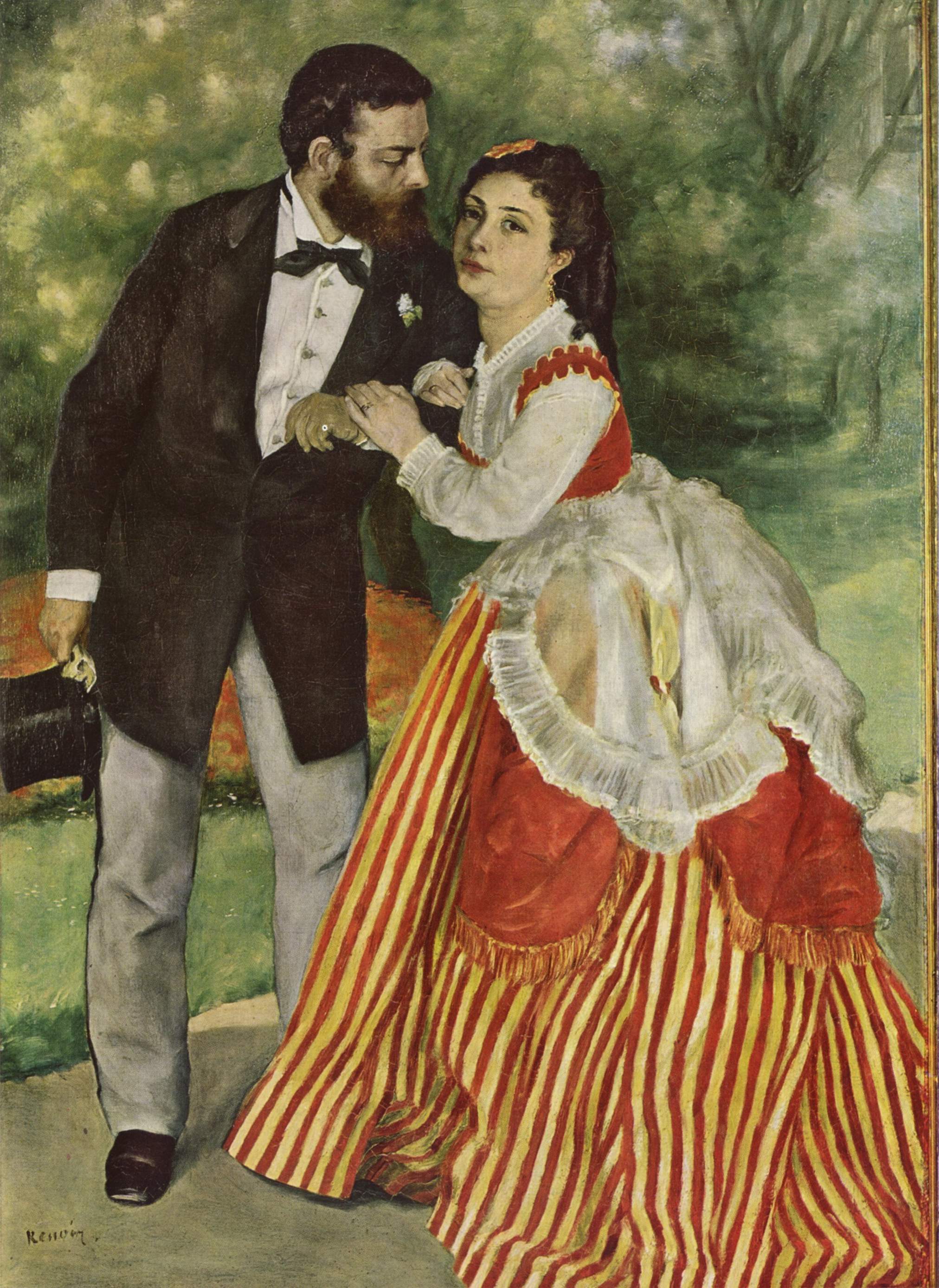 Alfred Sisley and His Wife (1868) - Pierre-Auguste Renoir Tablo