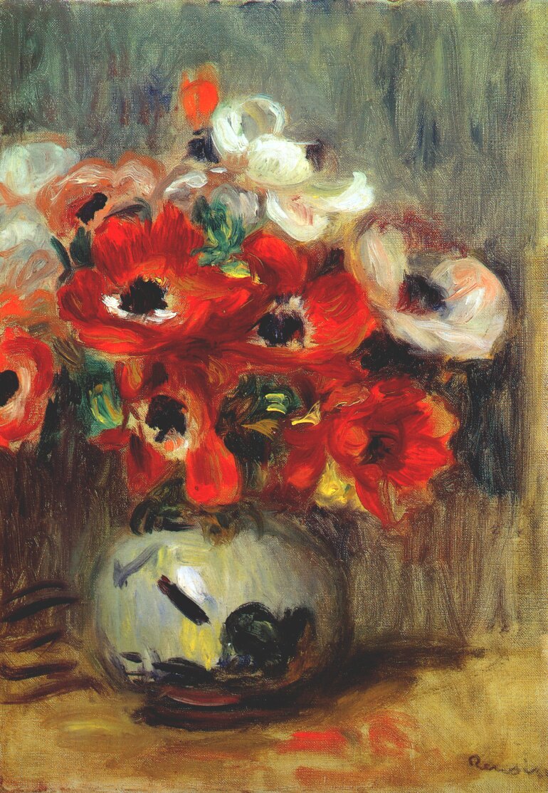 Anemones (1905) - Pierre-Auguste Renoir Tablo