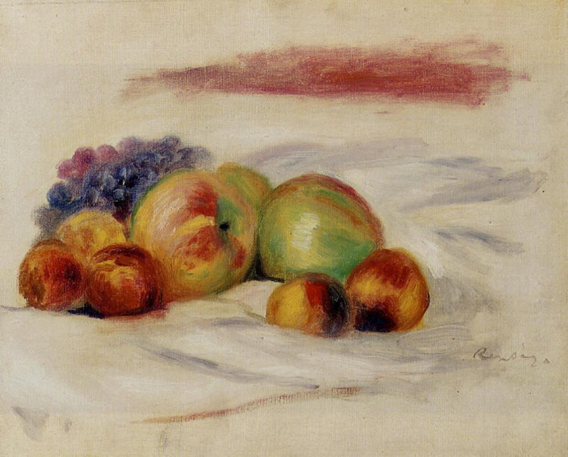 Apples and Grapes (1910) - Pierre-Auguste Renoir Tablo