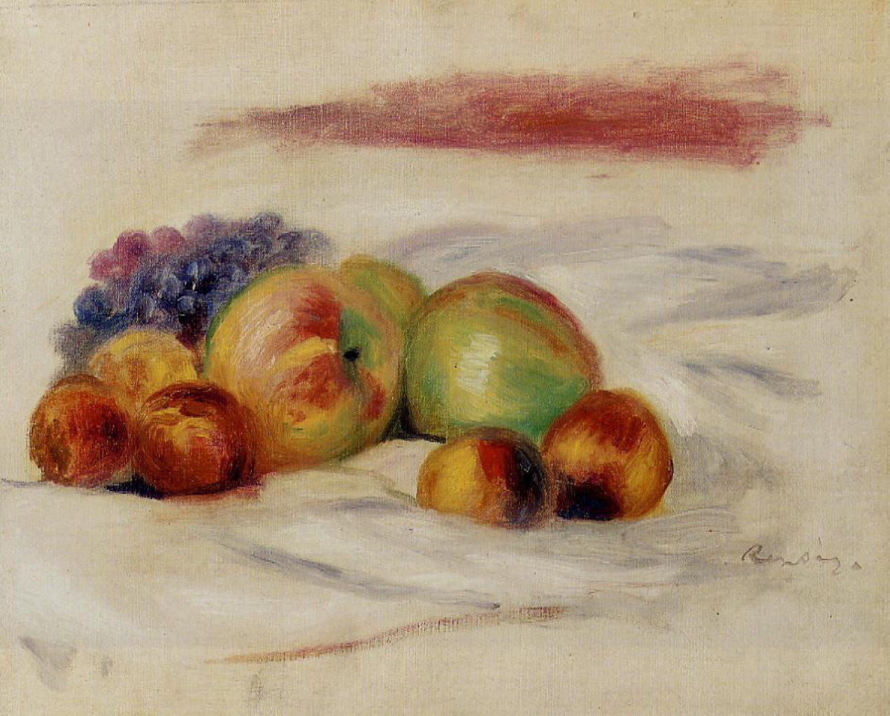 Apples and Grapes (1910) - Pierre-Auguste Renoir Tablo
