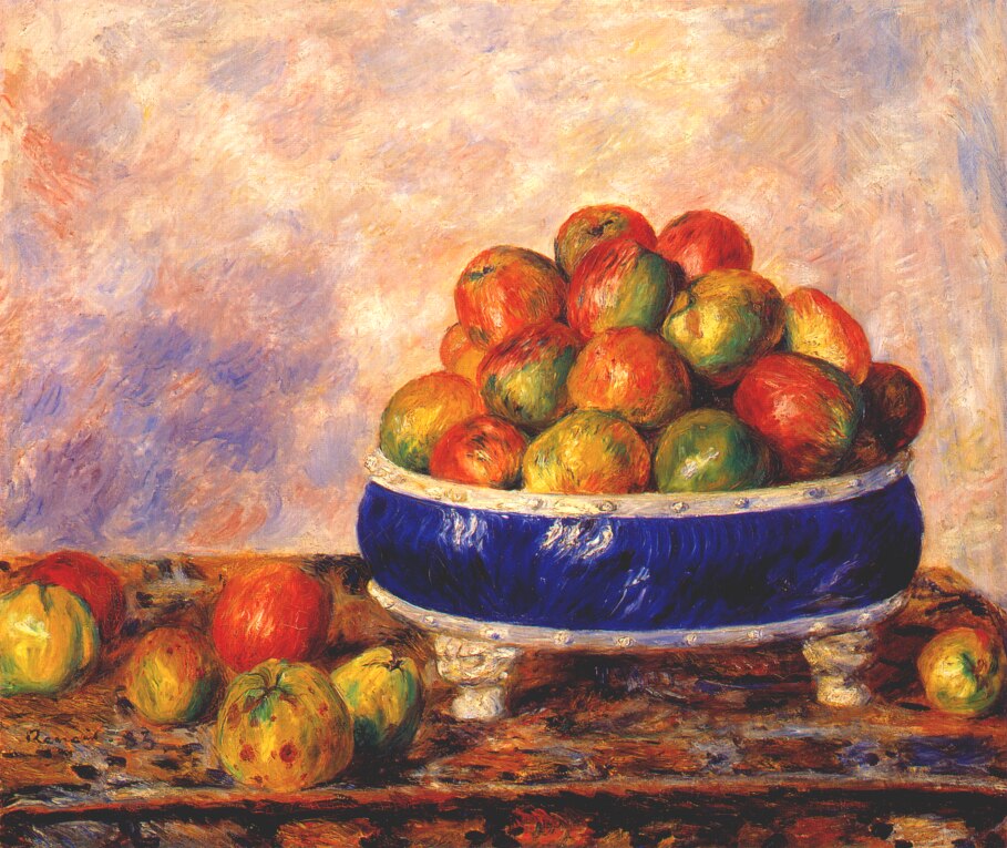 Apples in a dish (1883) - Pierre-Auguste Renoir Tablo