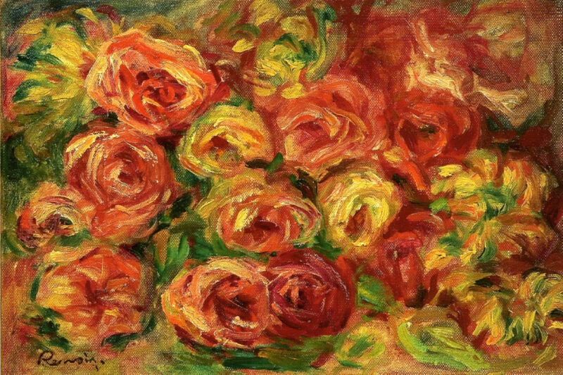 Armful of Roses (1918) - Pierre-Auguste Renoir Tablo