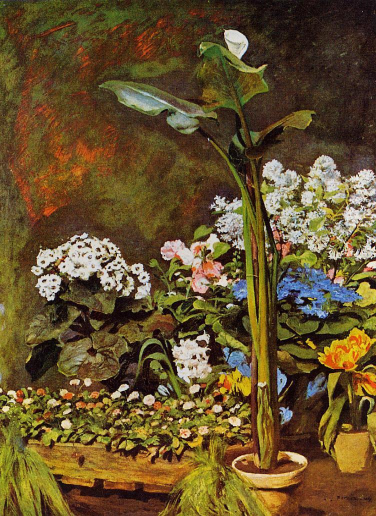 Arum and Conservatory Plants (1864) - Pierre-Auguste Renoir Tablo