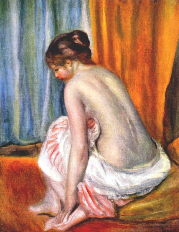 Back view of a bather (1893) - Pierre-Auguste Renoir Tablo