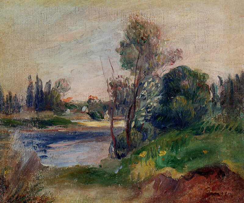 Banks of the River (1906) - Pierre-Auguste Renoir Tablo