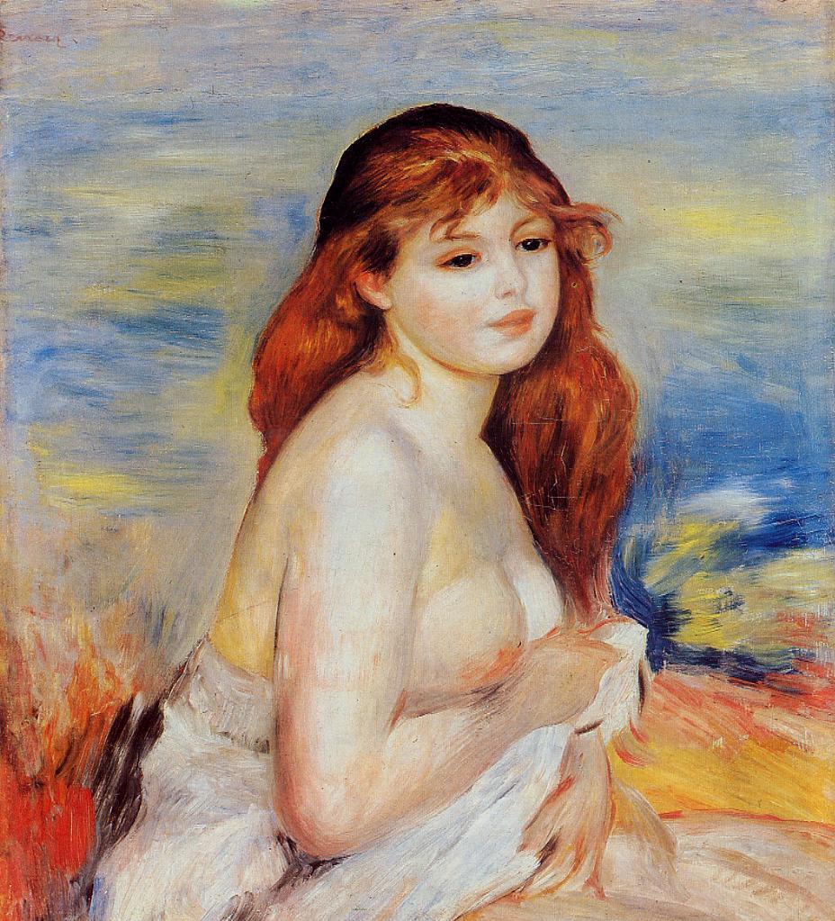 Bather (1887) - Pierre-Auguste Renoir Tablo