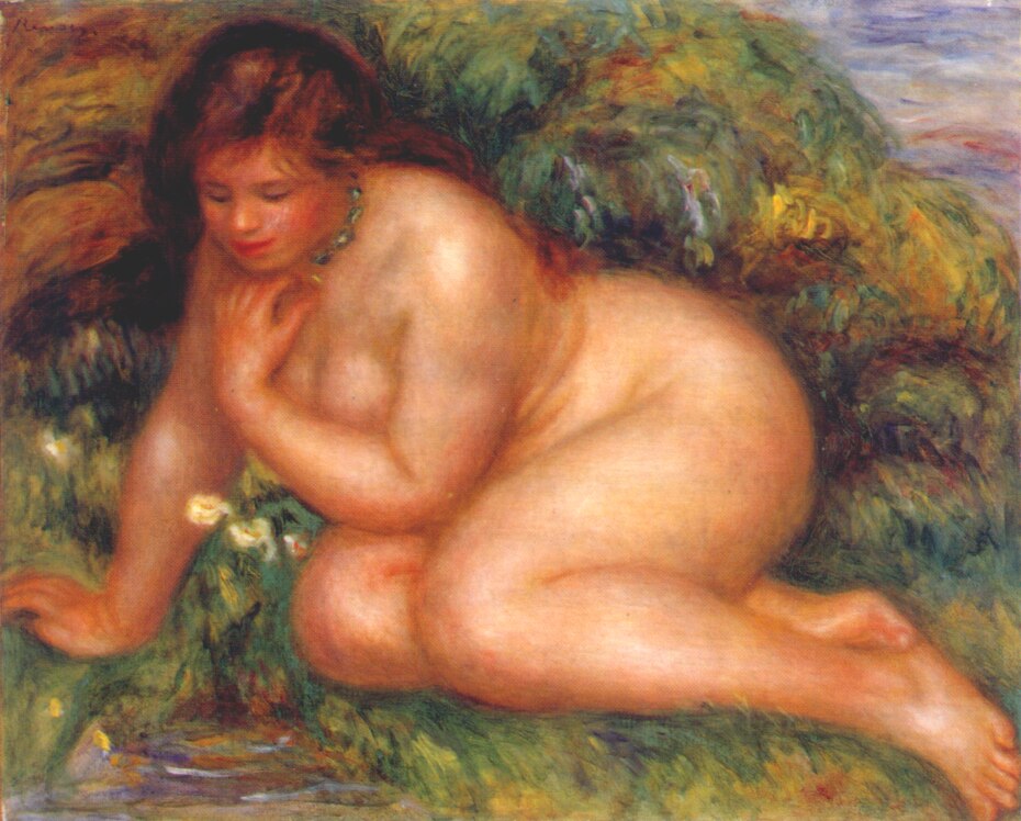 Bather Admiring Herself in the Water (1910) – Pierre-Auguste Renoir Tablo