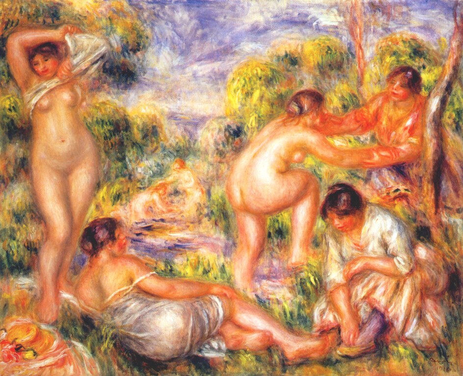 Bathers (1916) - Pierre-Auguste Renoir Tablo