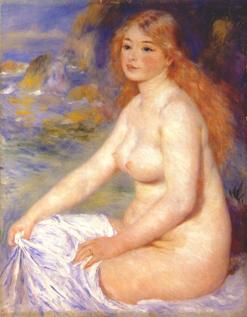 Blonde bather (1881) - Pierre-Auguste Renoir Tablo