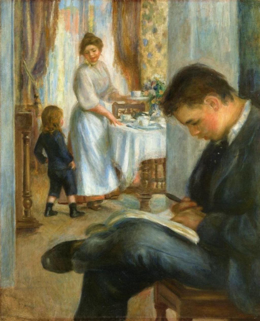 Breakfast at Berneval (1898) - Pierre-Auguste Renoir Tablo