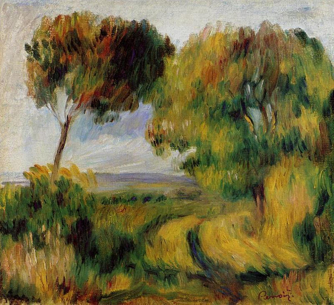 Breton Landscape Trees and Moor (1892) - Pierre-Auguste Renoir Tablo