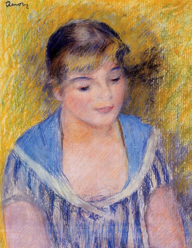 Bust of a Woman - Pierre-Auguste Renoir Tablo