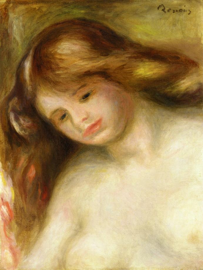 Bust of a Young Nude (1902) - Pierre-Auguste Renoir Tablo