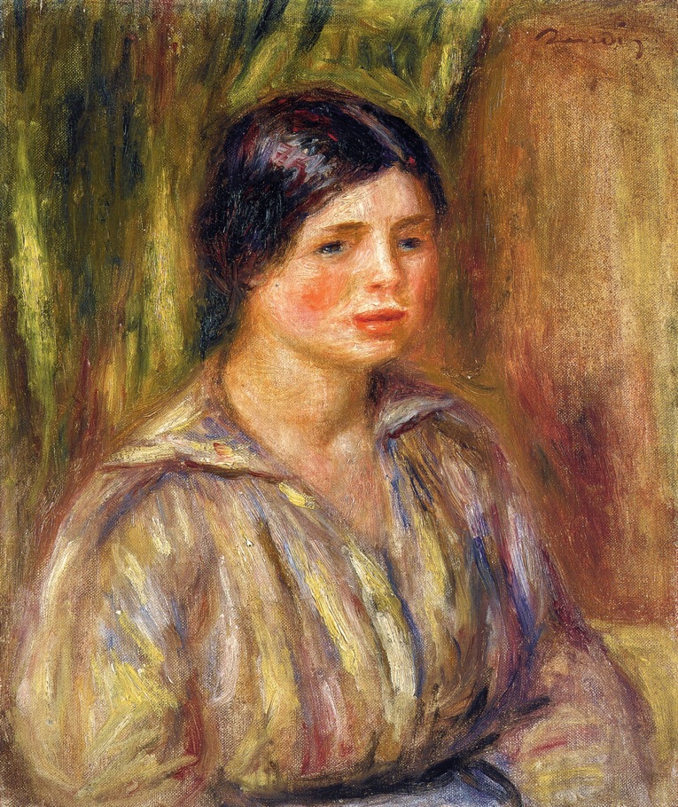 Bust of a Young Woman (1913) - Pierre-Auguste Renoir Tablo