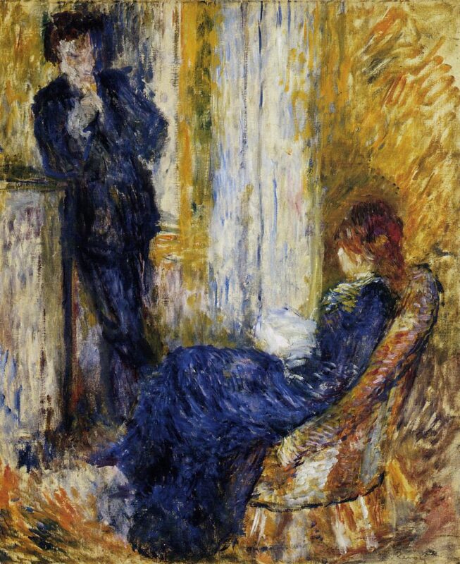 By the Fireside (1875) - Pierre-Auguste Renoir Tablo