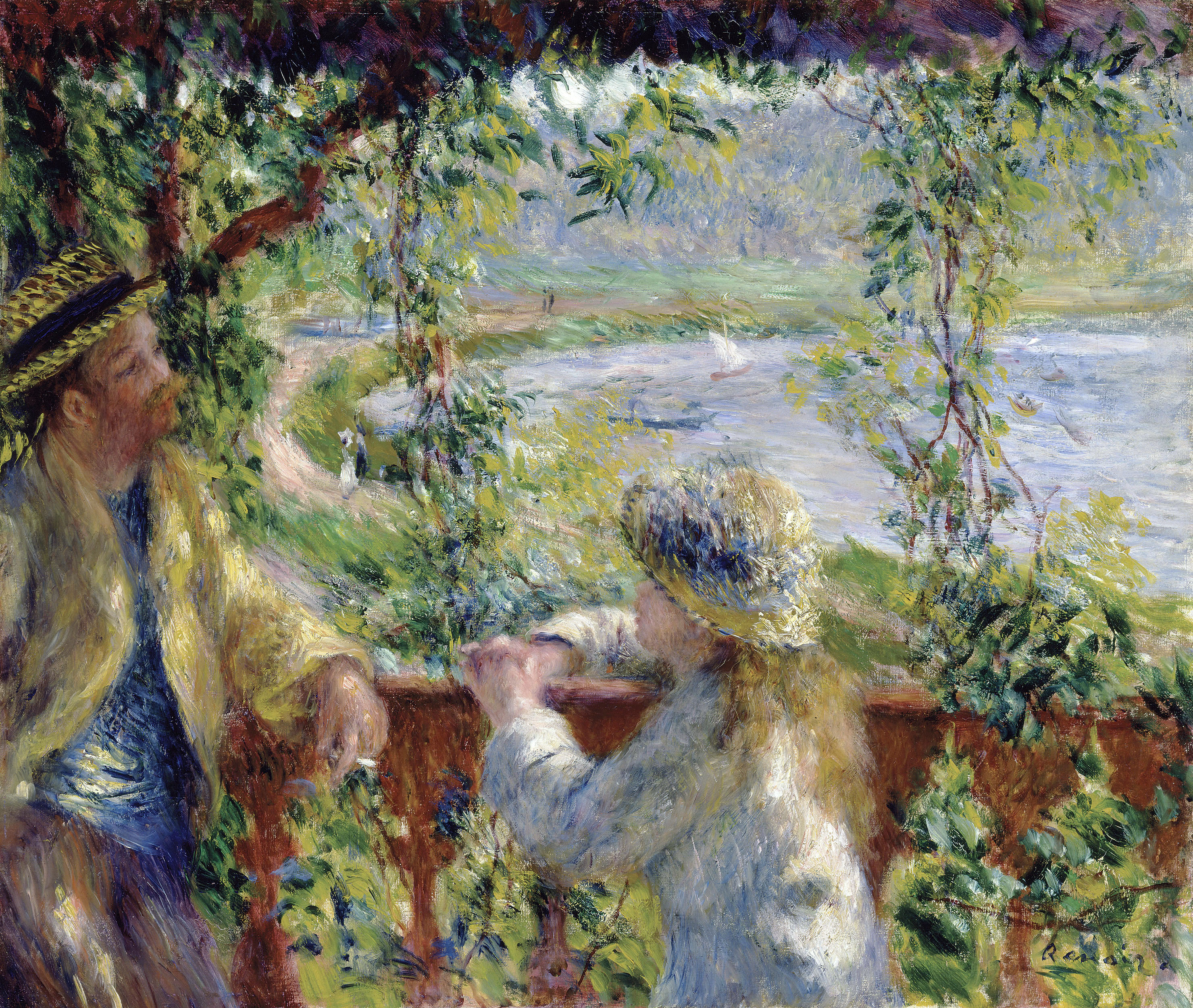 By the Water (Near the Lake) (1880) - Pierre-Auguste Renoir Tablo