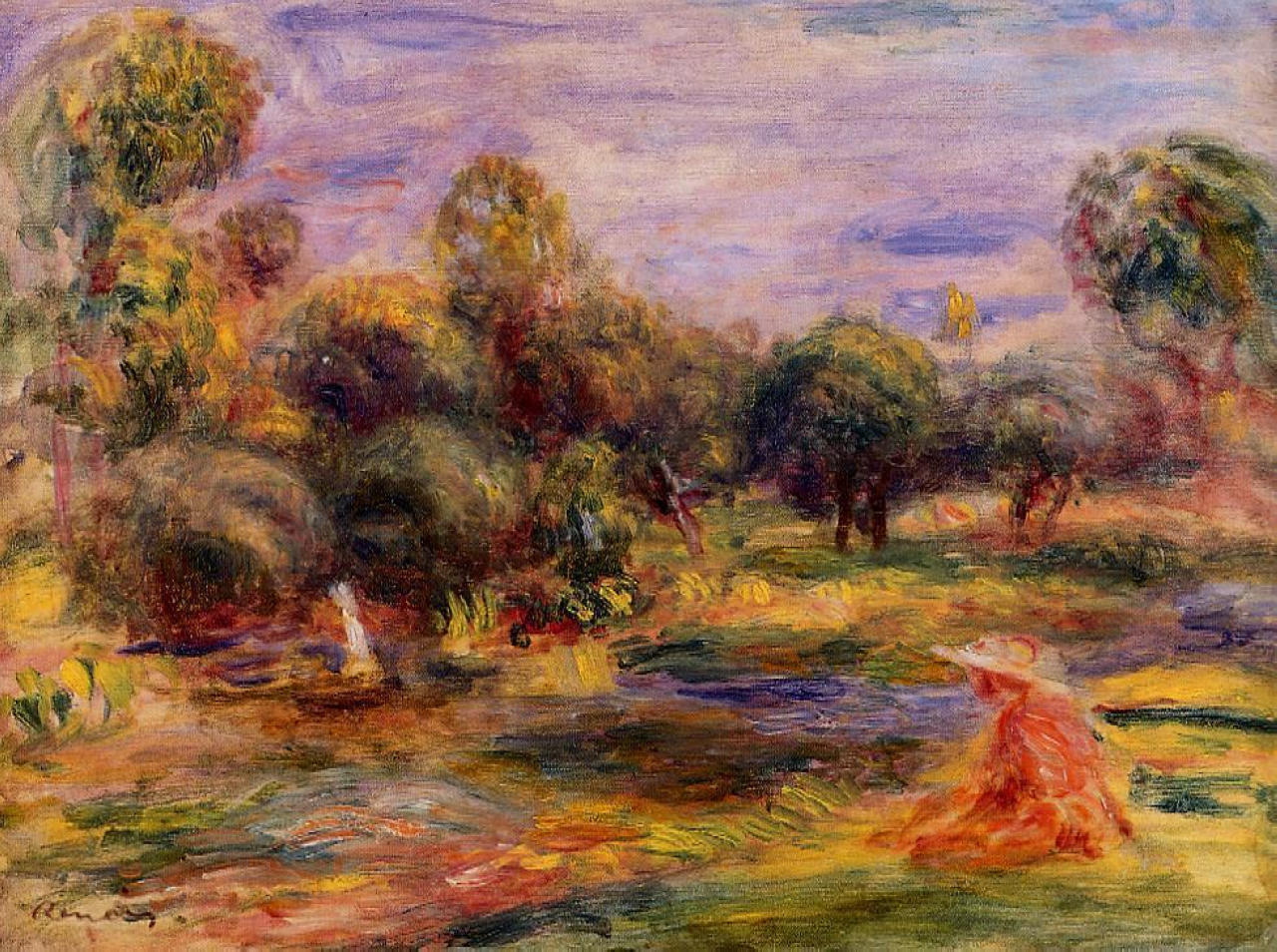 Cagnes Landscape (1907) - Pierre-Auguste Renoir Tablo