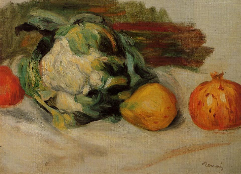 Cauliflower and Pomegranates (1890) – Pierre-Auguste Renoir Tablo