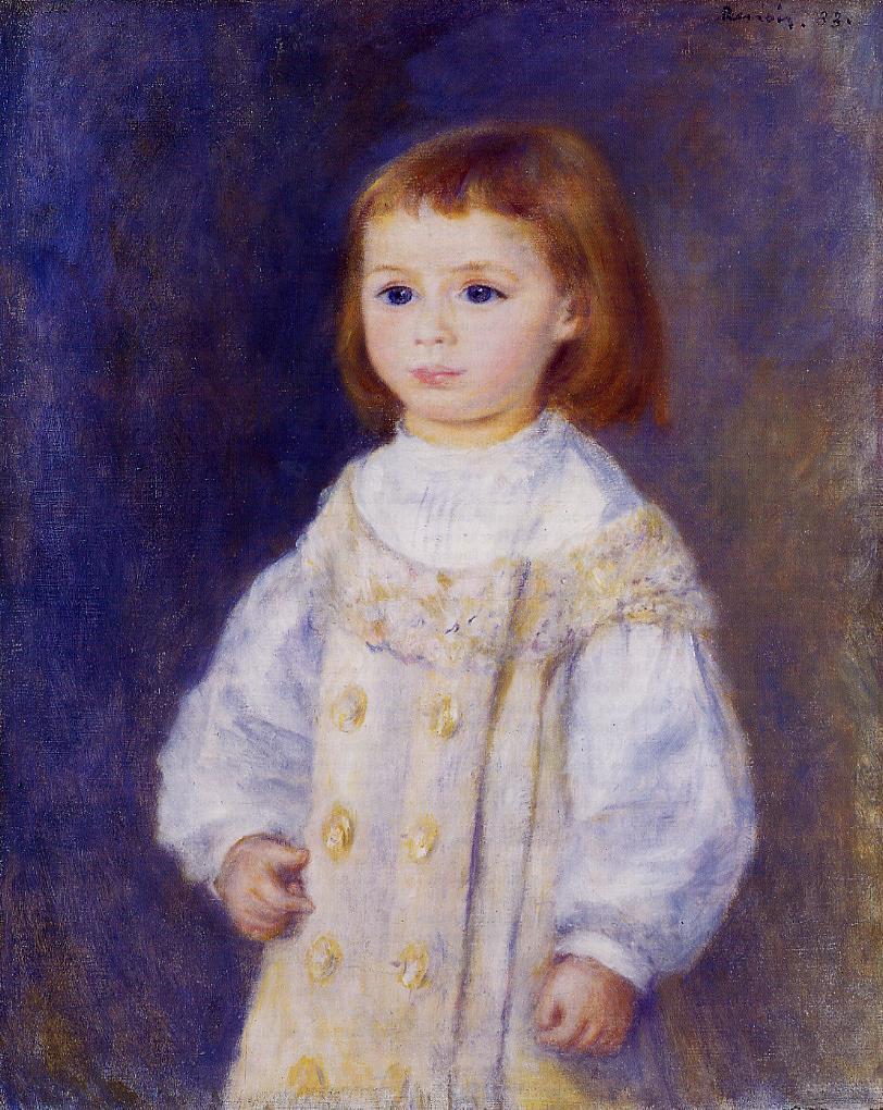 Child in a White Dress (Lucie Berard) (1883) - Pierre-Auguste Renoir Tablo