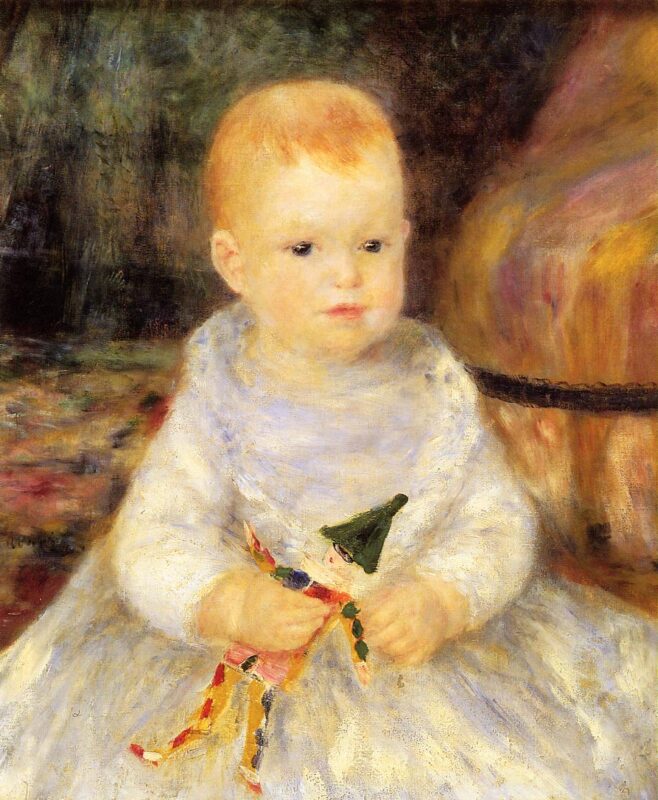 Child with Punch Doll (1874) - Pierre-Auguste Renoir Tablo