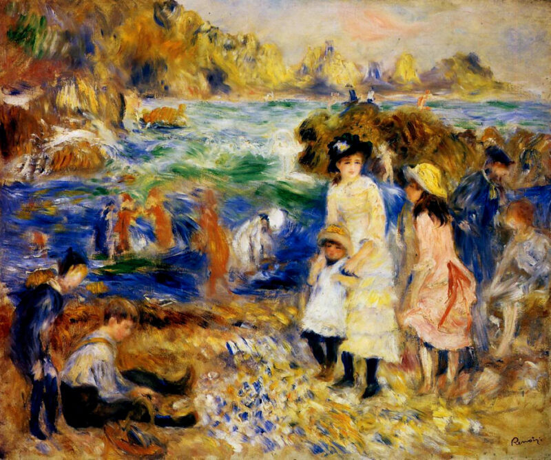 Children by the Sea in Guernsey (1883) – Pierre-Auguste Renoir Tablo