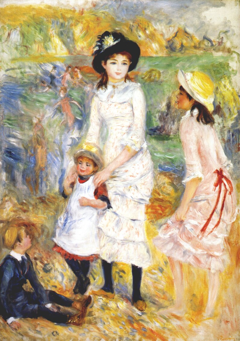 Children on the seashore (1883) - Pierre-Auguste Renoir Tablo