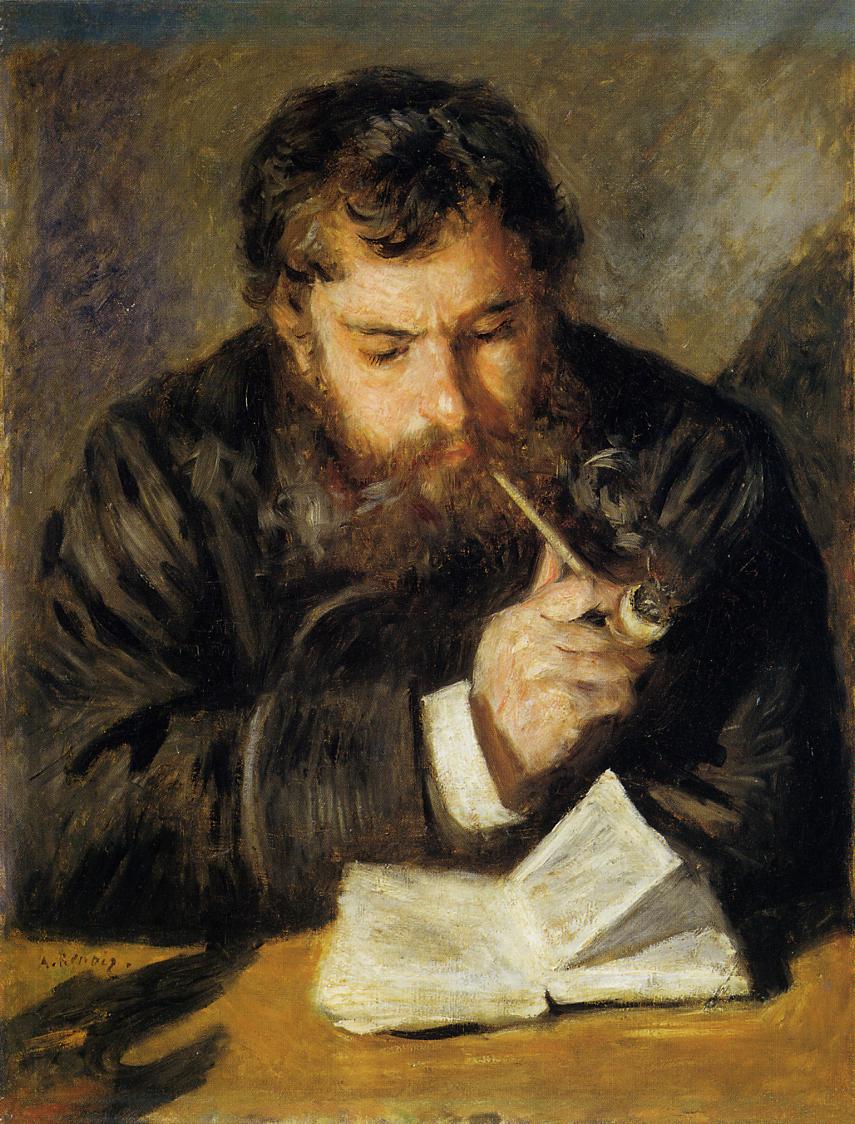 Claude Monet (The Reader) (1873) - Pierre-Auguste Renoir Tablo