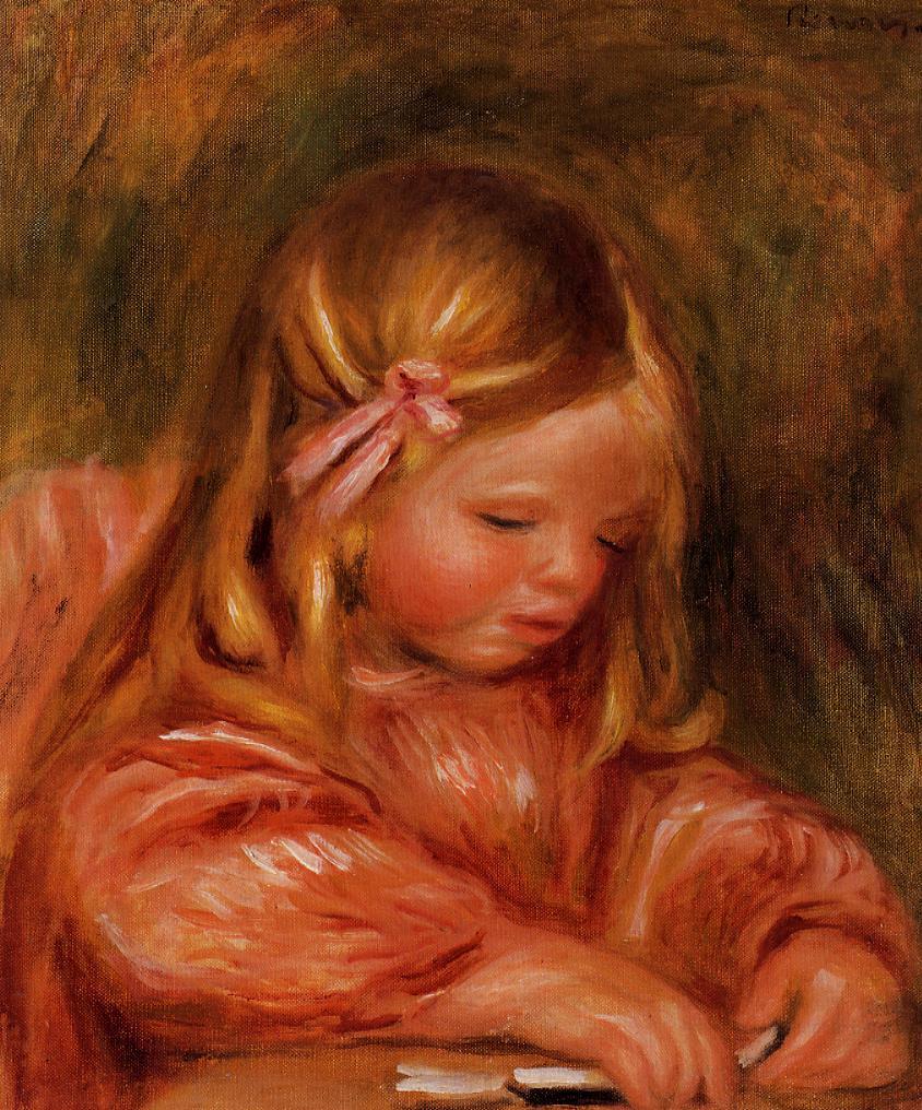 Claude Renoir Playing with Dominos (1905) - Pierre-Auguste Renoir Tablo